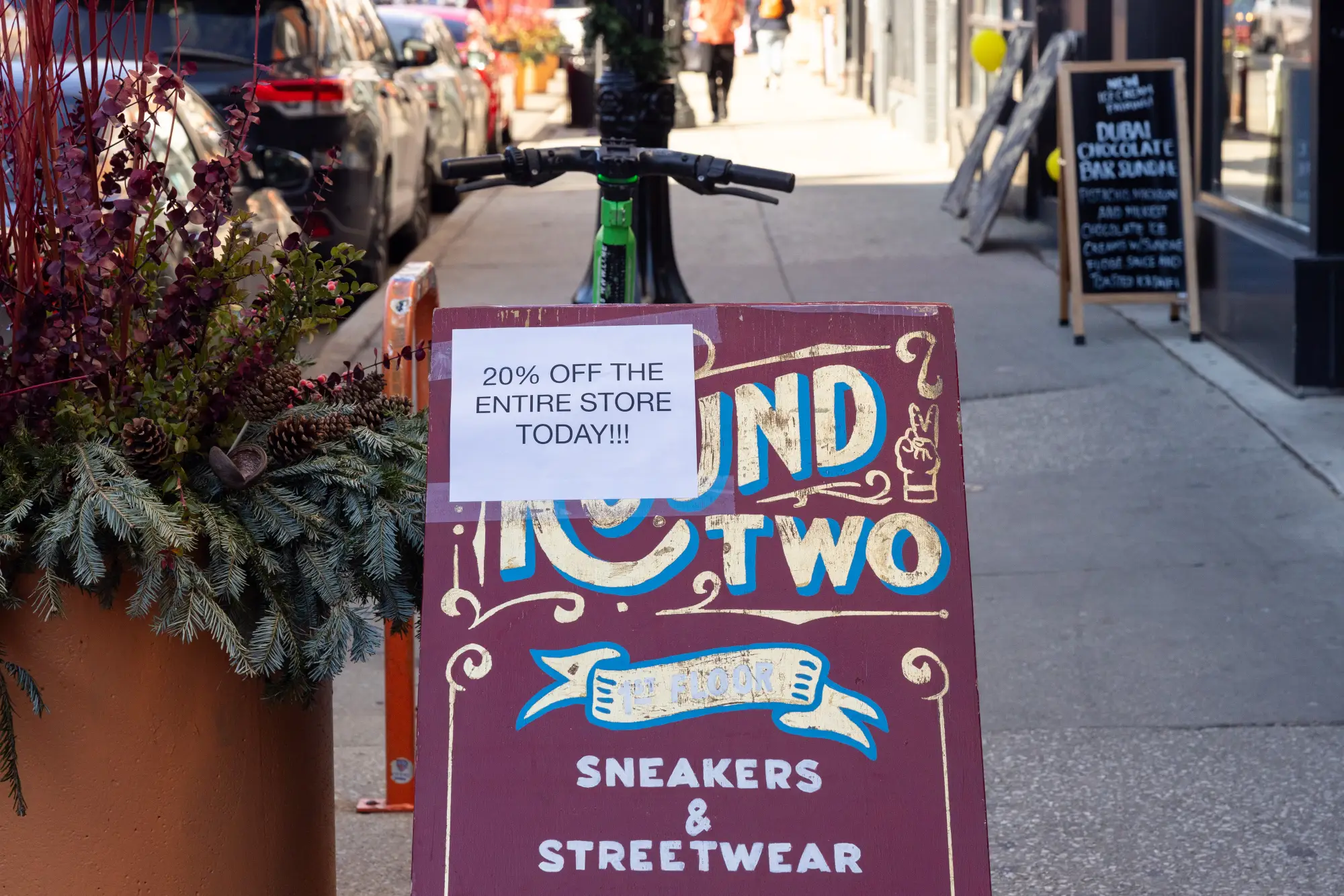 sign in front of business