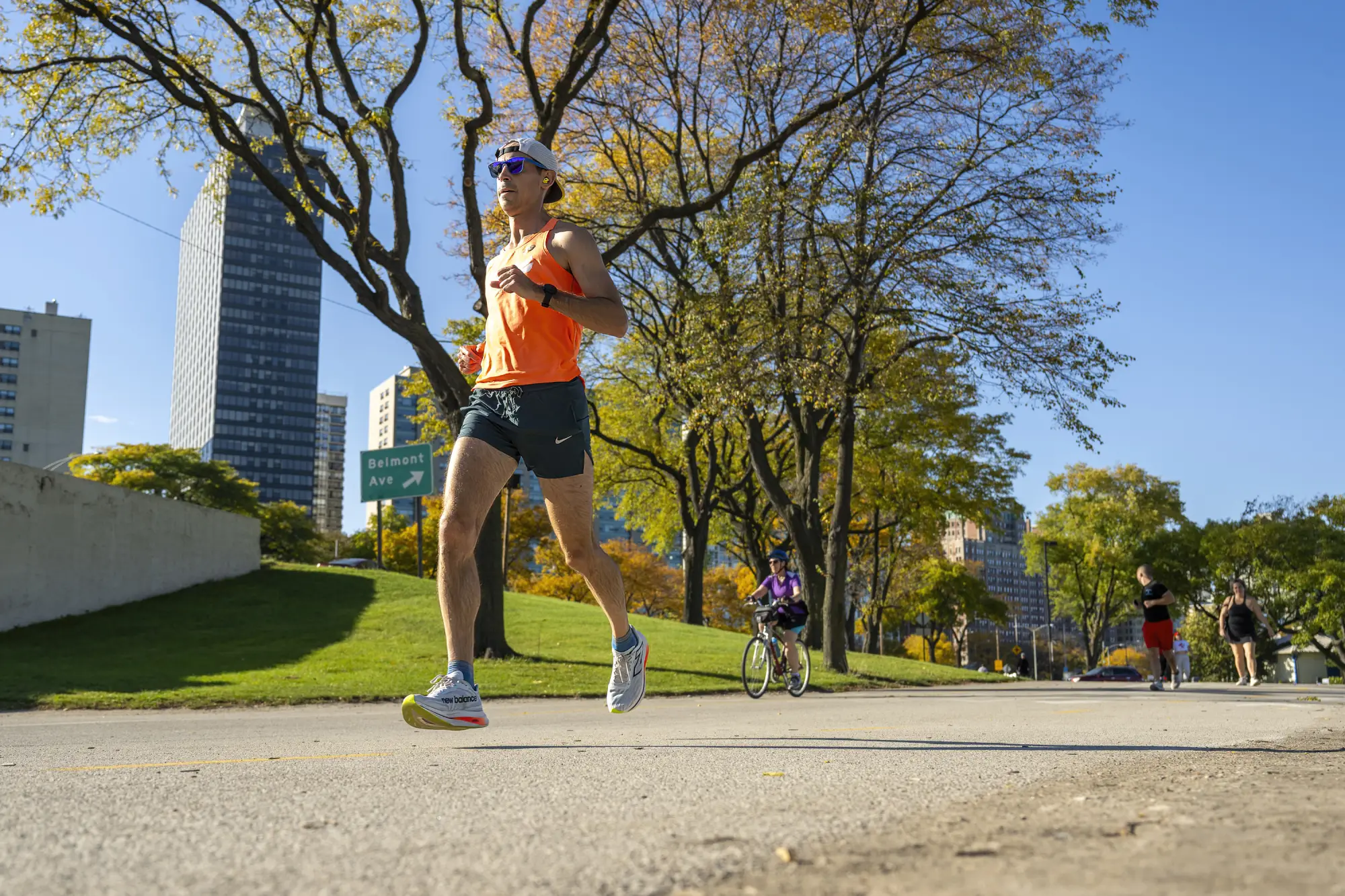 man runs on path